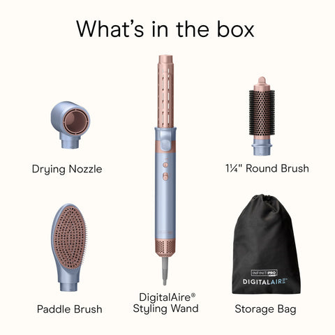 INFINITIPRO by CONAIR DigitalAIRE Multi Hair Styler, Air Styling System for Curls, Waves, Blowouts & Volume, 4 Attachments to Personalize Your Look Plus Storage Bag, Light Blue