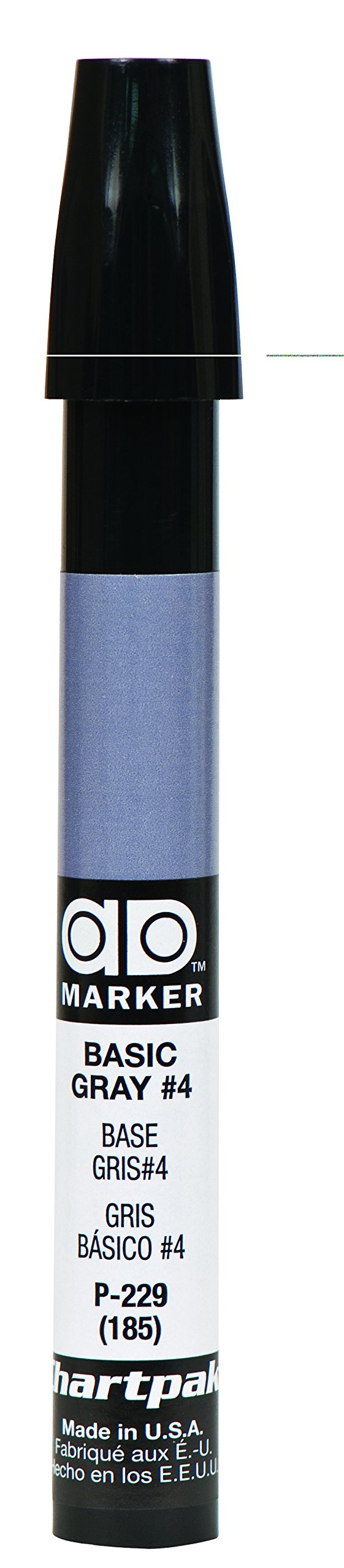 The Original Chartpak AD Marker, Tri-Nib, Basic Gray 4, 1 Each (P229)