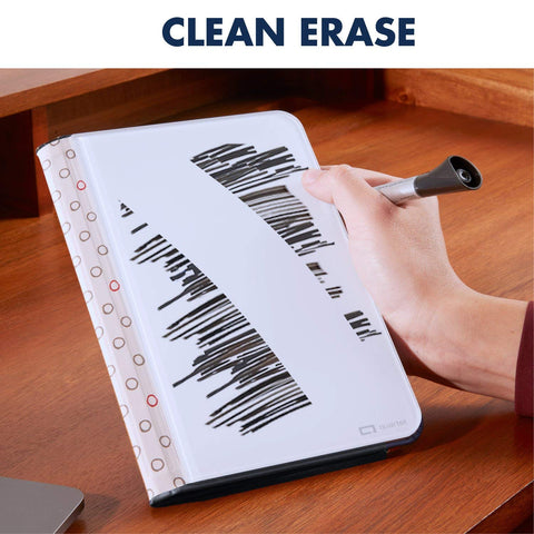 Quartet Portable Glass Dry-Erase Pad, 5" x 8", Closeable Cover, Kickstand, Desktop, White Board, Notepad, Travel, Black (Q090GDPB01)