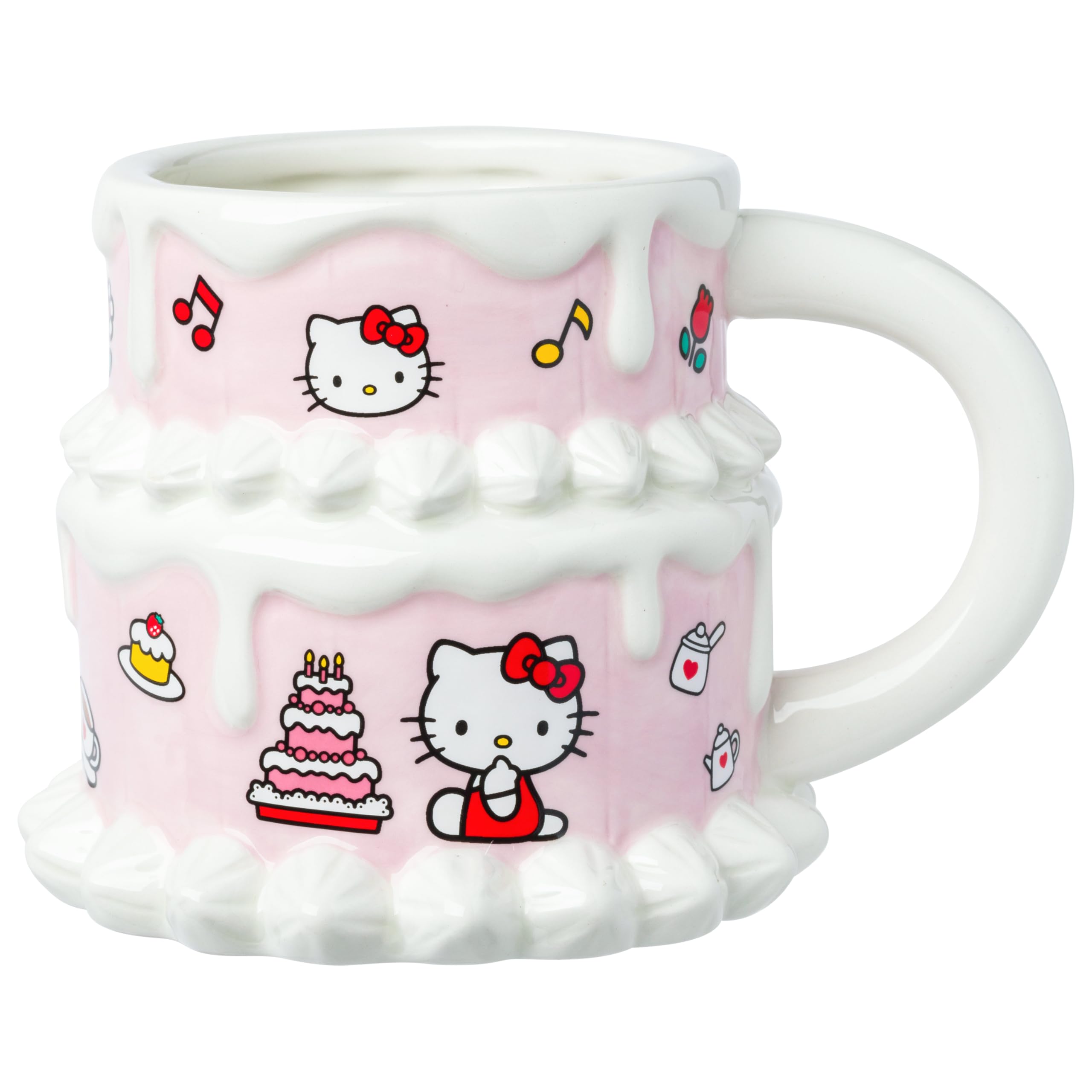 Silver Buffalo Sanrio Hello Kitty Cake Ceramic 3D Sculpted Mug, 22 Ounces