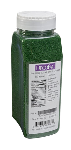 DecoPac Sanding Sugar | Green Edible Sugar Sprinkles | 33oz | Edible Sanding Sugar in Handheld Container | Made In USA | Sugar Sprinkle Mix For Cakes, Cupcakes, Cookies, Extra Large Pack | 33 Ounce - Green