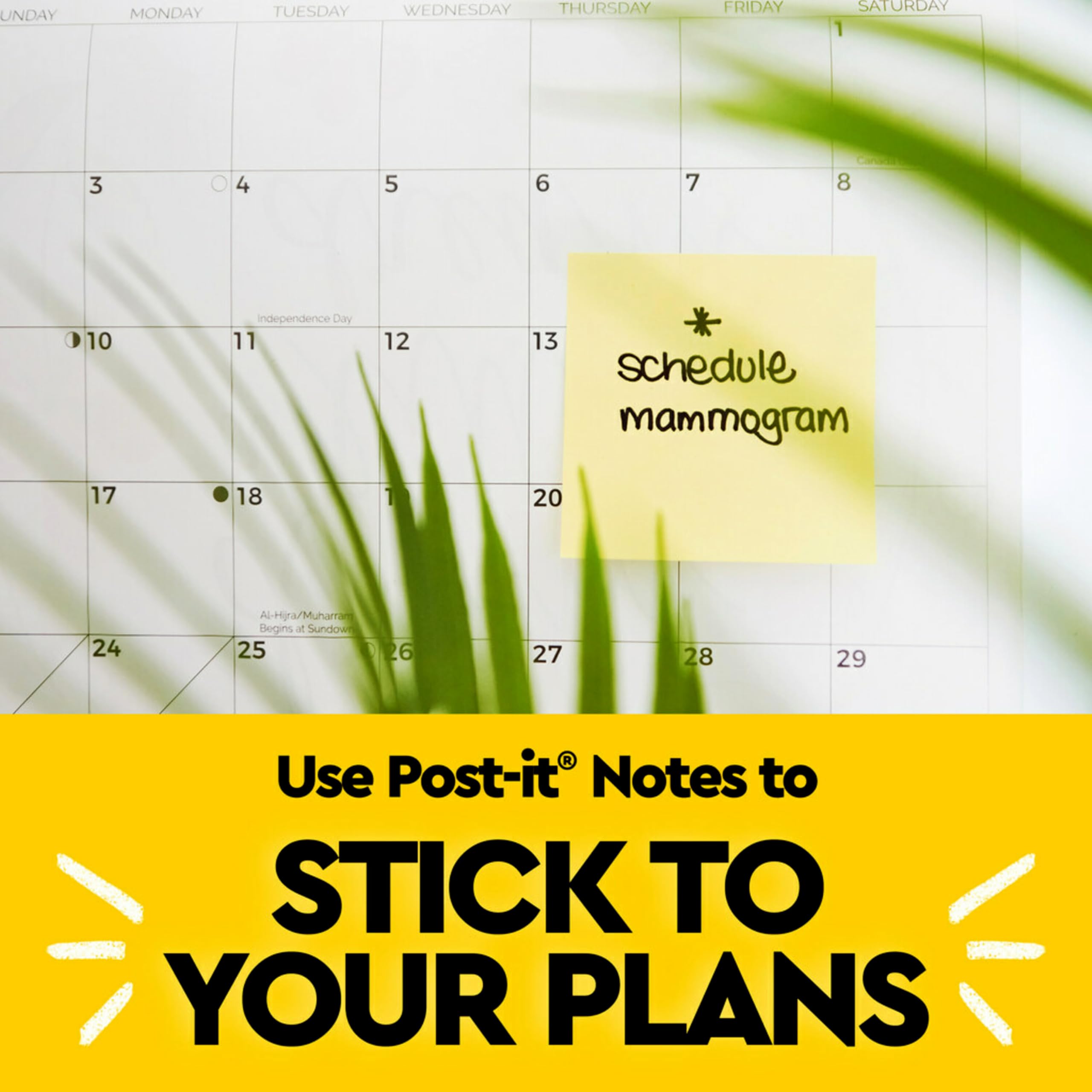 Post-it Notes, 3 in x 3 in, 12 Lined Sticky Notes Pads, 100 Sheets per Pad, The Iconic Canary Yellow Note, New Year Organization or Second Semester School Supplies