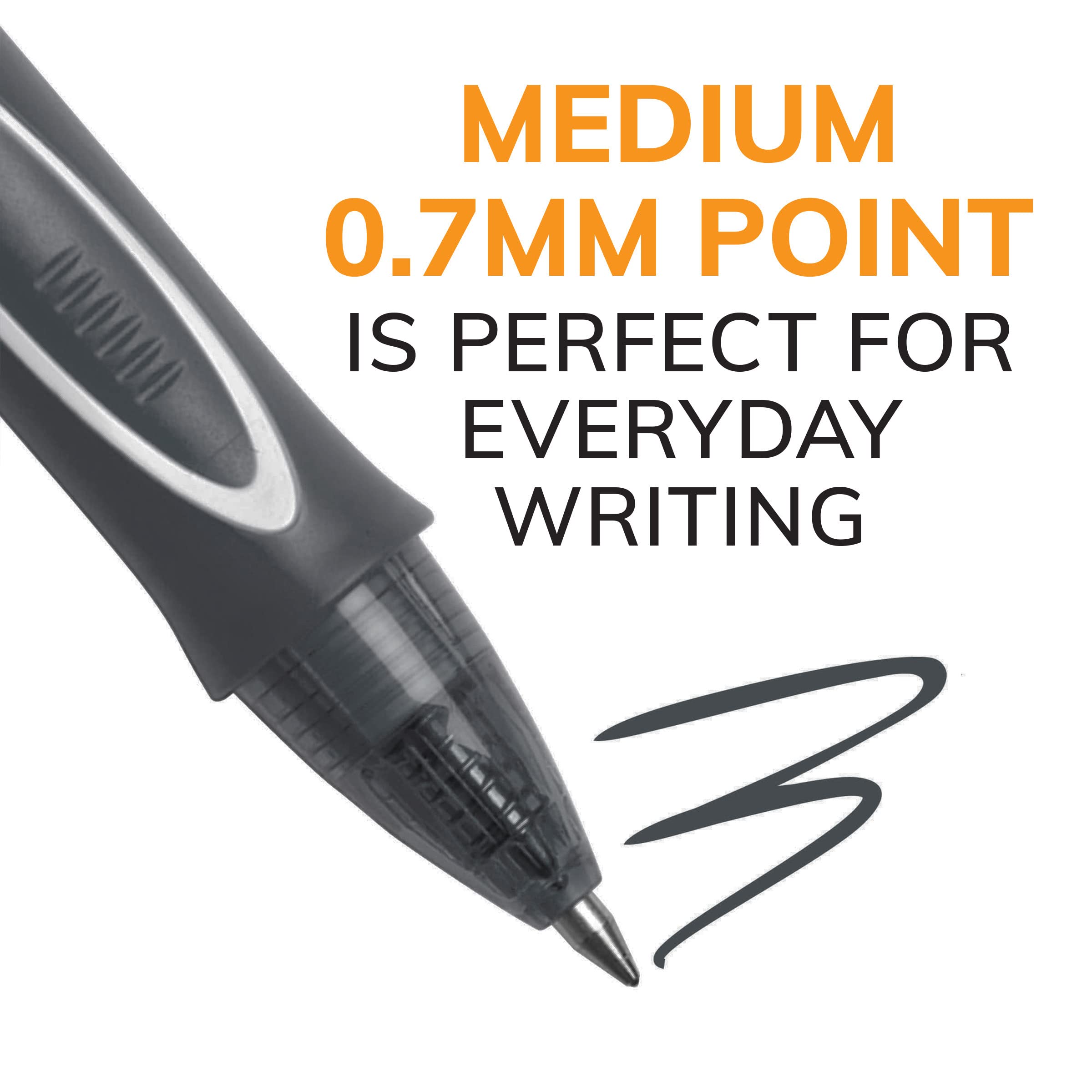 BIC Gelocity Quick Dry Assorted Colors Gel Pens, Medium Point (0.7mm), 4-Count Pack, Retractable Gel Pens With Comfortable Full Grip