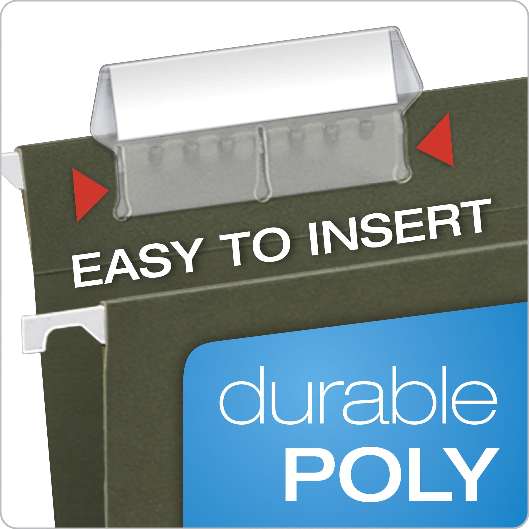 Pendaflex® Hanging File Folder Plastic Tabs, Clear, Pack Of 25