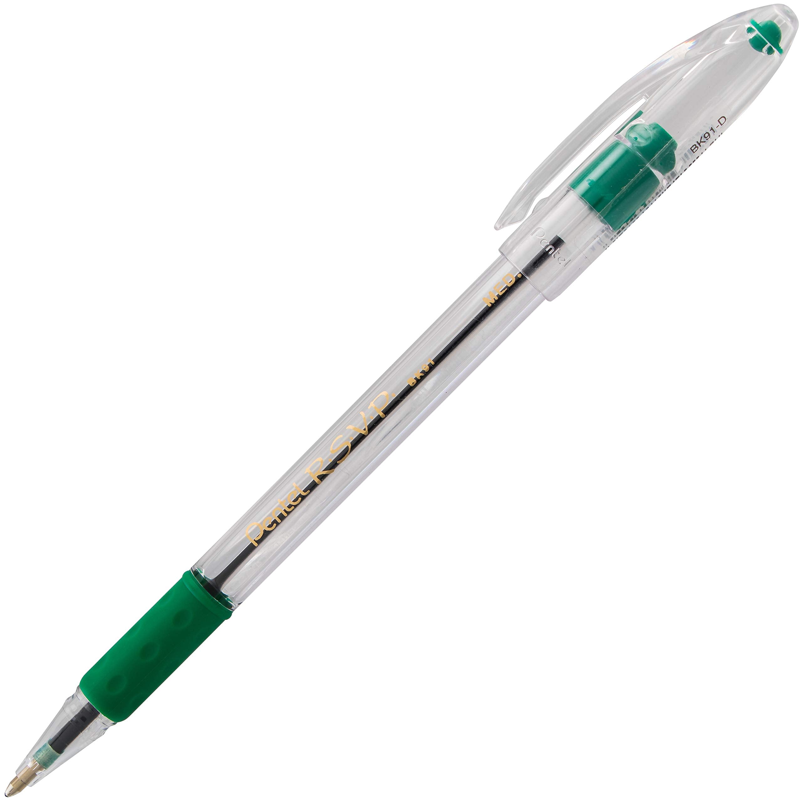 Pentel R.S.V.P. Ballpoint Pen, Medium Line, Assorted Ink (BK91BP6M) (Pack of 1, 6 Count Total)