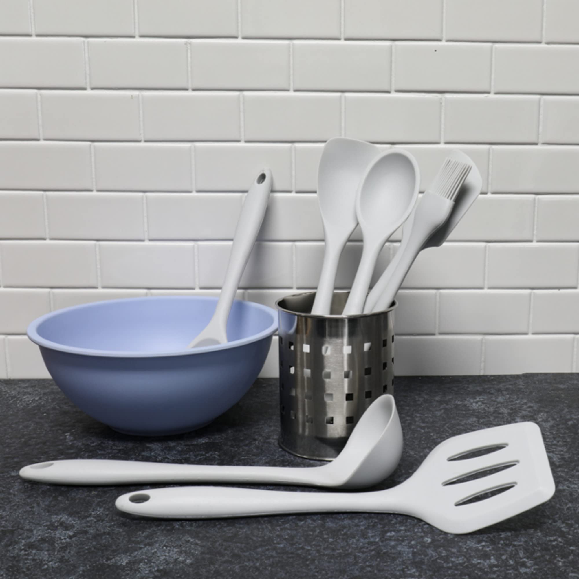 Chef Craft Premium Silicone Basting Spoon, 11 inch, Gray