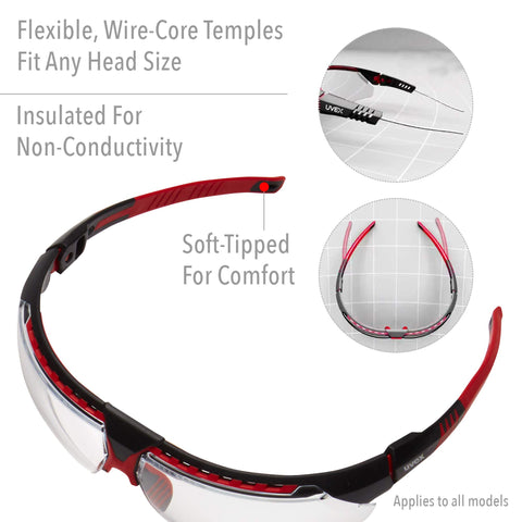 Honeywell Uvex Avatar Safety Glasses, Teal Frame with SCT-Reflect 50 Lens & Anti-Scratch Hardcoat (S2884)