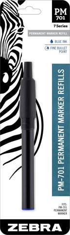 Zebra Pen, PM-701 Refill Permanent Marker Refill, Fine Point, Blue Ink, Fits Zebra STEEL PM-701 Permanent Marker, Bold and Lasting Marking Performance, Quick and Easy Replacement, 1-Pack (80121)