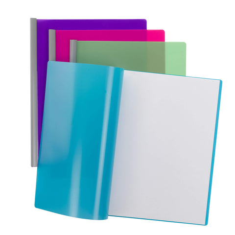 Smead Poly Report Cover with Sliding Bar, 25 Sheet Capacity, Letter Size, Assorted Colors, 12 per Pack (86049)