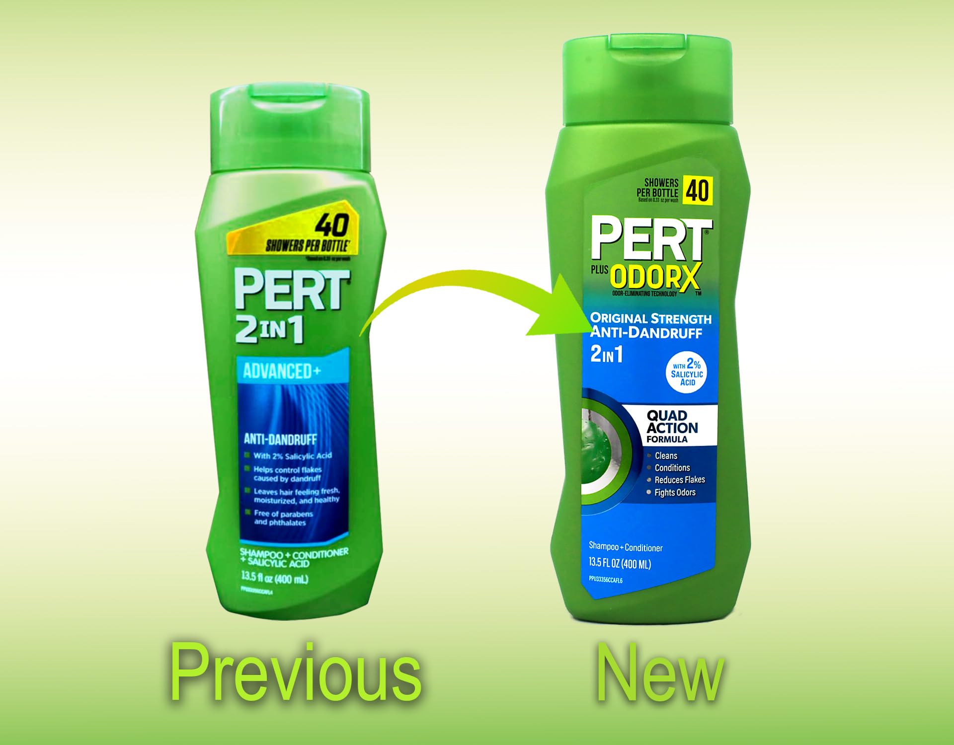 Pert Anti-Dandruff 2 in 1 Shampoo and Conditioner - Advanced Shampoo Conditioner with 2 Percent Salicylic Acid - Dandruff Shampoo with Zinc - 13.5 oz