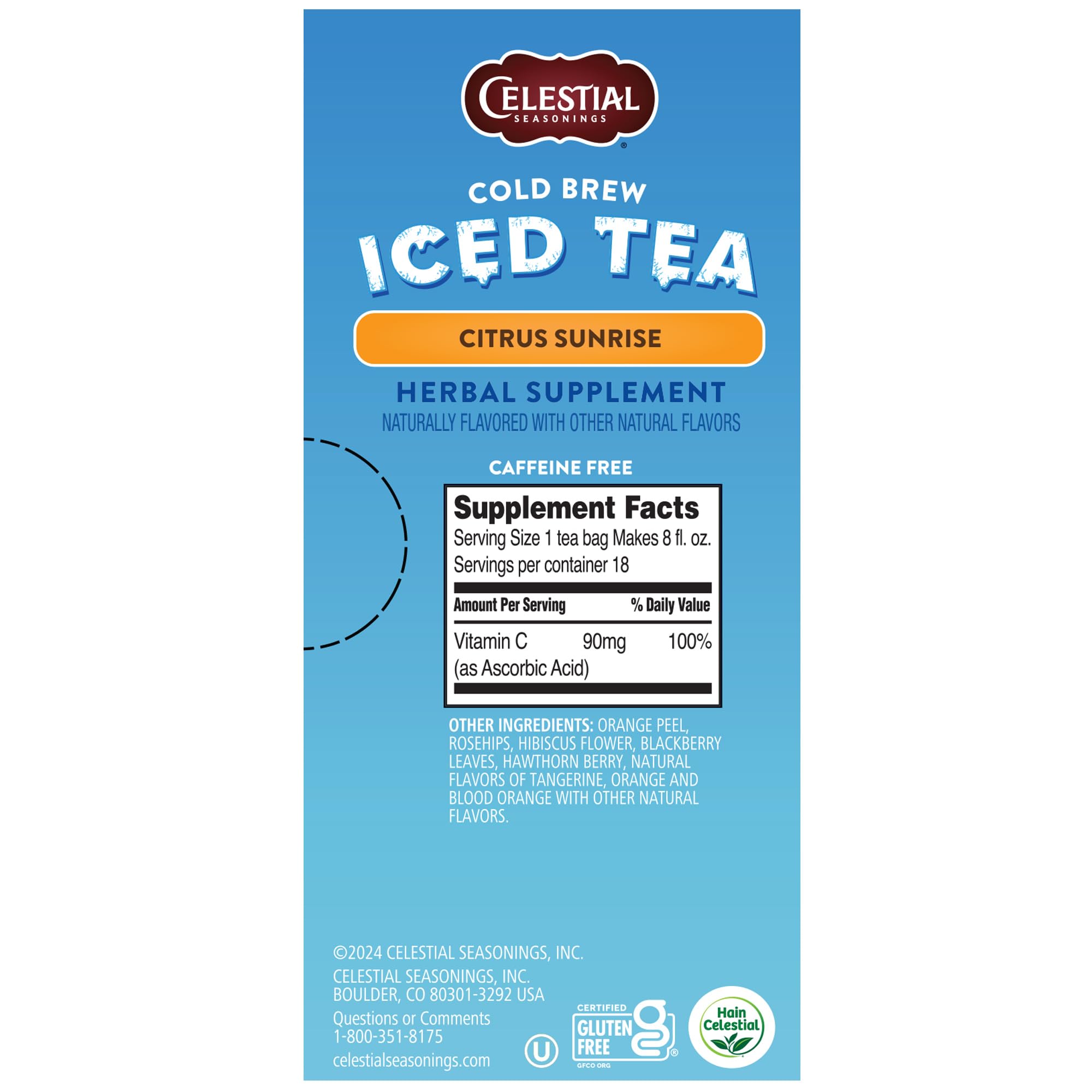 Celestial Seasonings Cold Brew Citrus Sunrise Iced Tea 18 tea bags