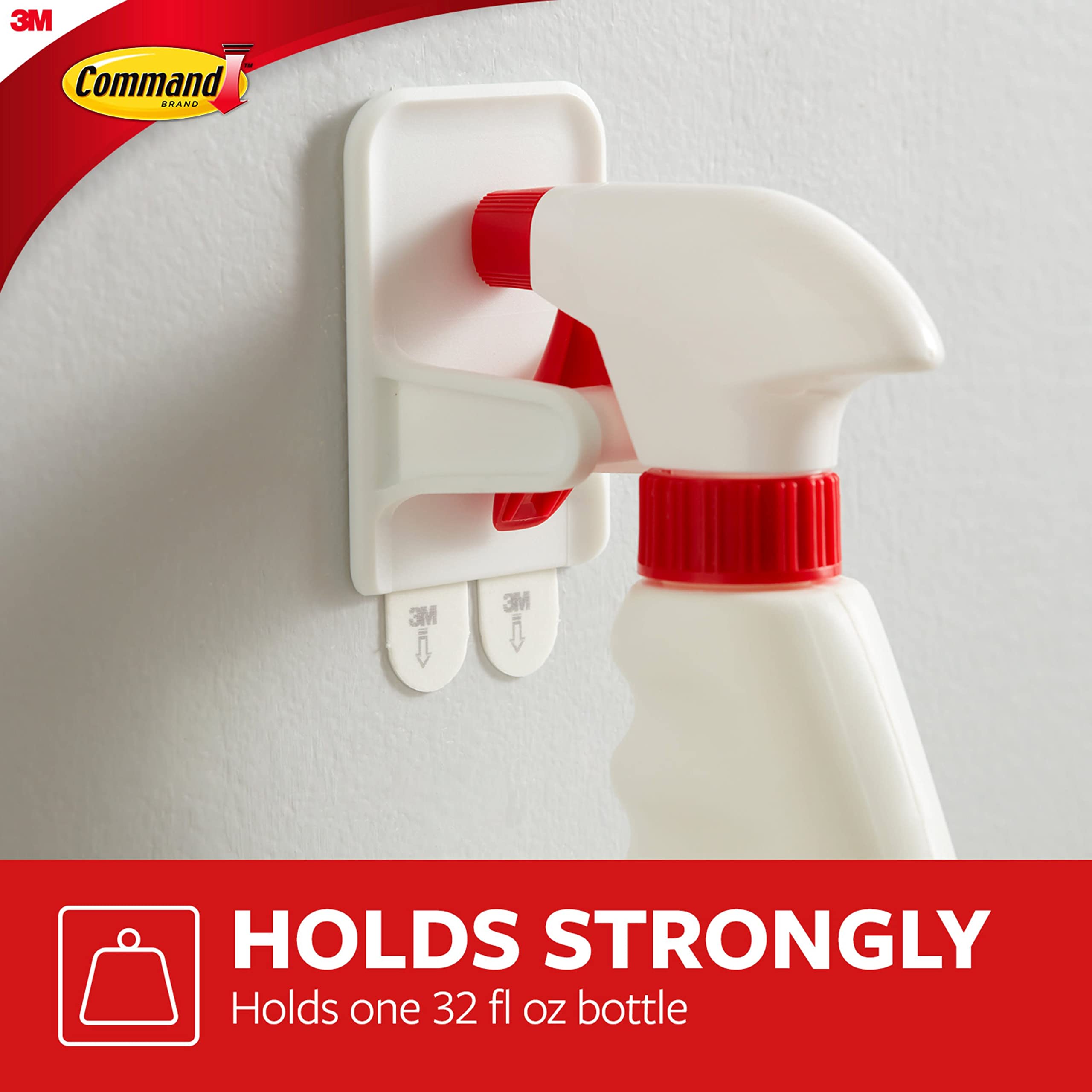 Command Spray Bottle Hanger with 2-Strips, 2-Pack, Organize Damage-Free