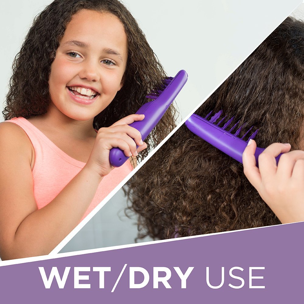 Remington Tame the Mane Thick and Curly Hair Detangling Brush for Kids and Adults, Wet or Dry Detangling, Brush Cover Included, Cordless; Battery Operated, Purple. (Batteries Included)