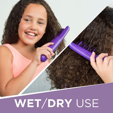 Remington Tame the Mane Thick and Curly Hair Detangling Brush for Kids and Adults, Wet or Dry Detangling, Brush Cover Included, Cordless; Battery Operated, Purple. (Batteries Included)