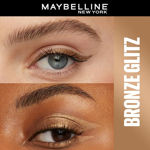 MAYBELLINE New York Tattoo Studio Long-Lasting Sharpenable Eyeliner Makeup Pencil, Glide on Smooth Gel Pigment, 36 Hour Wear, Waterproof Bronze Glitz 0.04 oz