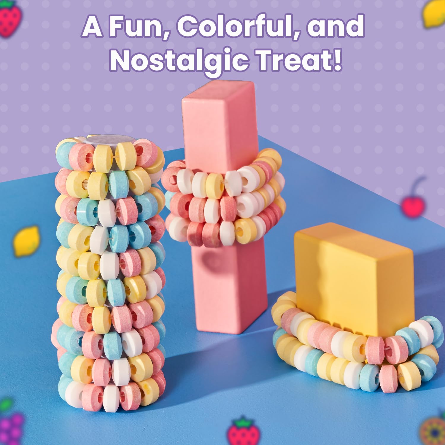 Smarties Candy Necklace - Bulk Candy - Gluten Free & Vegan, Fruit Flavored, Hard Candy on Stretch String - Perfect for Birthdays & Halloween Hard Candy - 4 Necklaces Per Bag 2.9 oz (Pack of 1)
