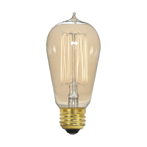 Satco S2413 40 Watt 135 Lumens ST19 Incandescent Medium Base Soft White 2700K Vintage Cage Coil Design Light Bulb, Dimmable