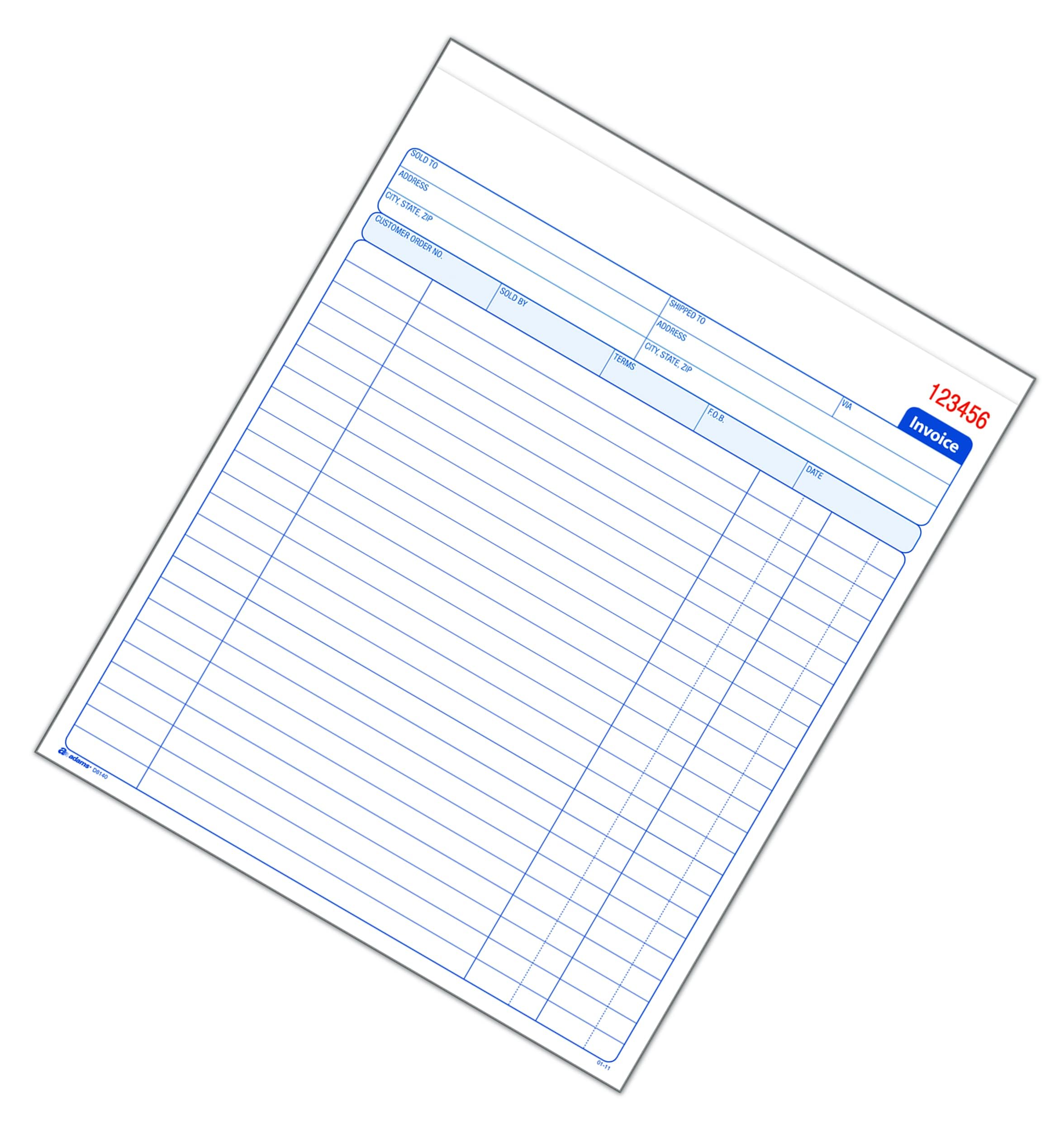 Adams Invoice Book, 8-3/8 x 10-11/16 Inches, 2-Part, Carbonless, White/Canary, 50 Sets per Book (D8140)