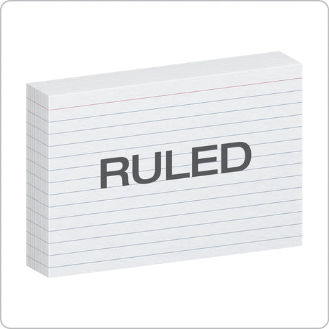 Oxford Ruled Index Cards, 4" x 6", White, 100 Per Pack (40159-SP)