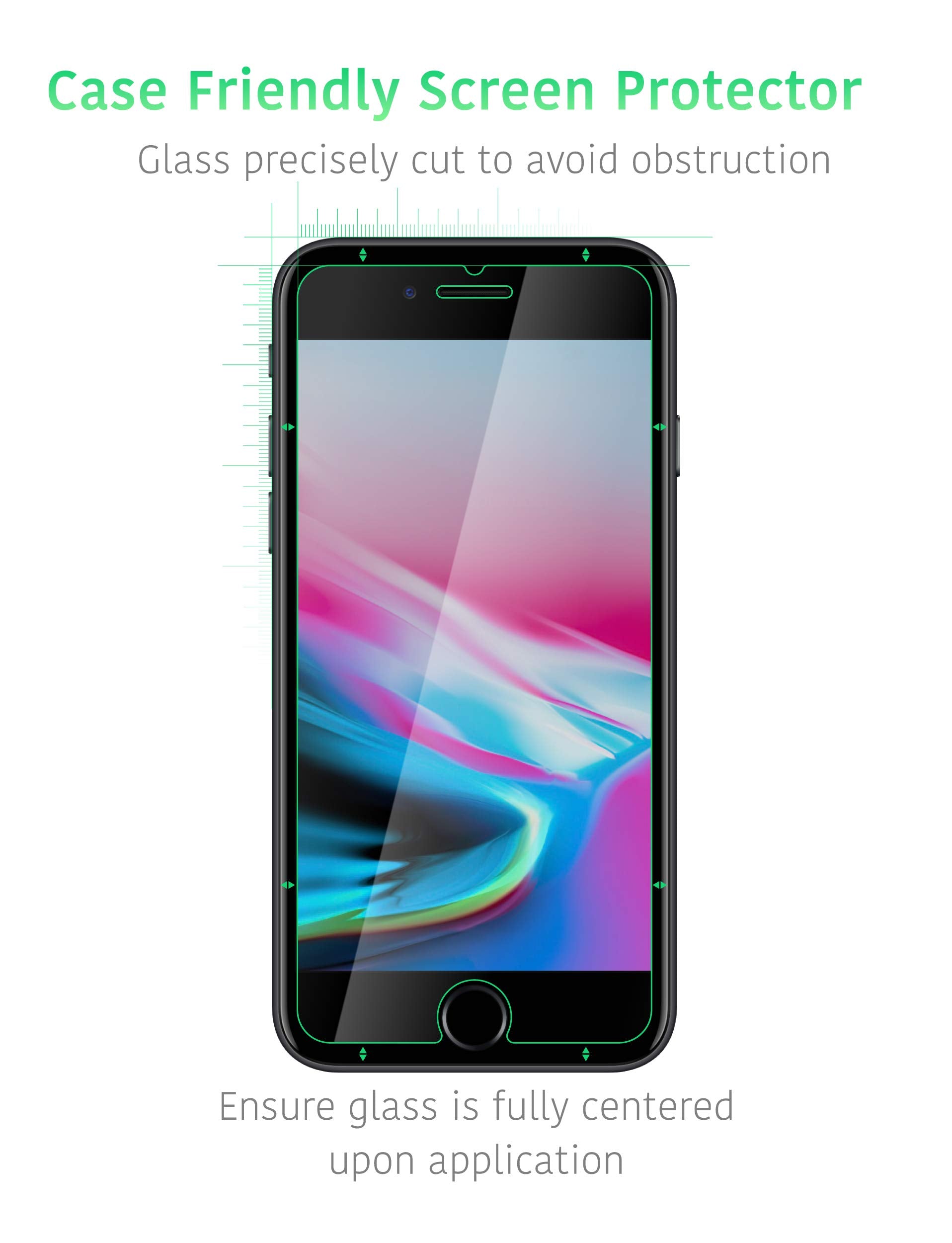 TalkWorks Tempered Glass Screen Protector for iPhone SE3/SE2/8/7/6S/6 - Case Compatible, Anti-Glare, Smudge & Crack Proof, Ultra Thin (Pack of 3)
