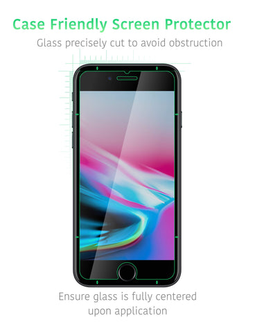 TalkWorks Tempered Glass Screen Protector for iPhone SE3/SE2/8/7/6S/6 - Case Compatible, Anti-Glare, Smudge & Crack Proof, Ultra Thin (Pack of 3)
