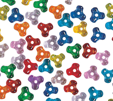 Creativity Street Plastic 3-Sided Tri-Bead Assortment, 0.43 in, Assorted Transparent Color, Pack of 1000