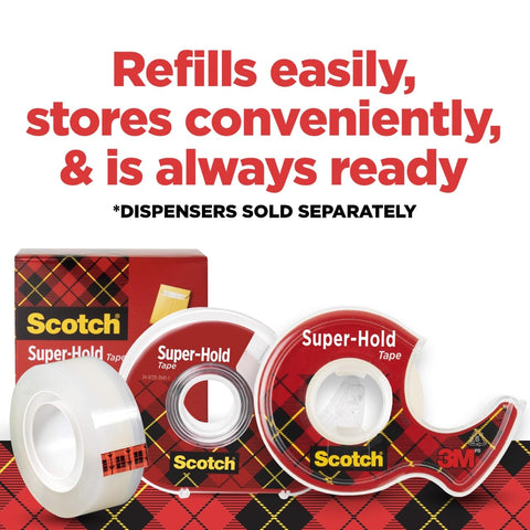 Scotch Super-Hold Tape, 10 Rolls, Transparent Finish, 50% More Adhesive, Trusted Favorite, 3/4 x 800 Inches, Boxed (700S10)