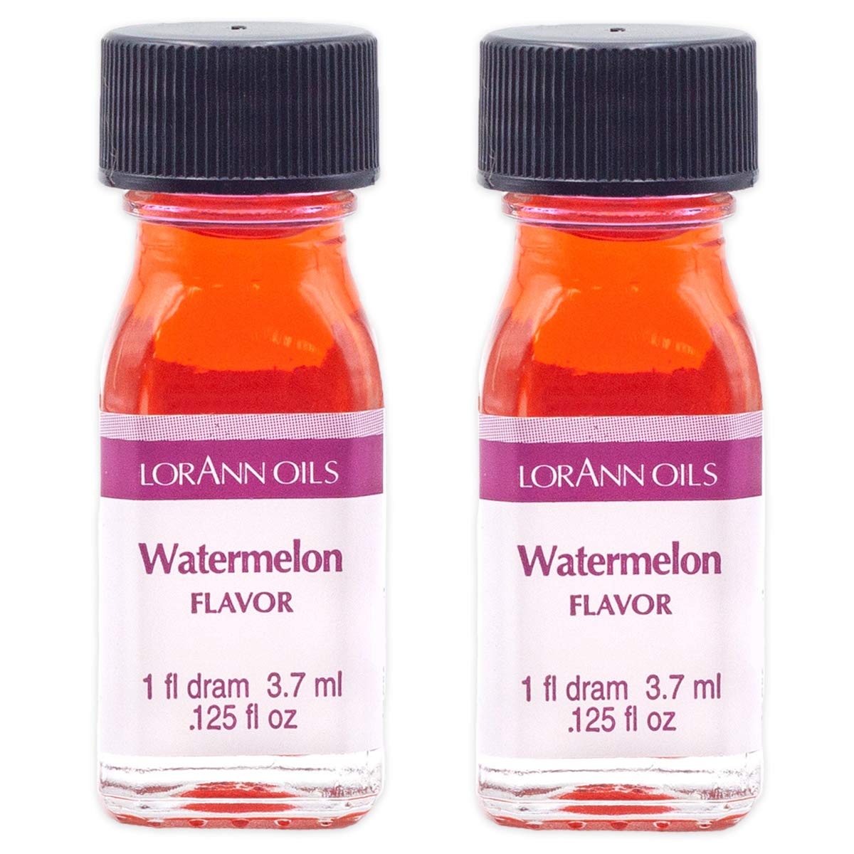 LorAnn Oils Super Strength Flavoring - Used For Candy Making, Flavoring, Baking, Hard Candy, & Flavor Oils - Bold, Natural Flavors 4X Stronger Than Extracts - Watermelon, Pack of 2, 0.125 fl oz