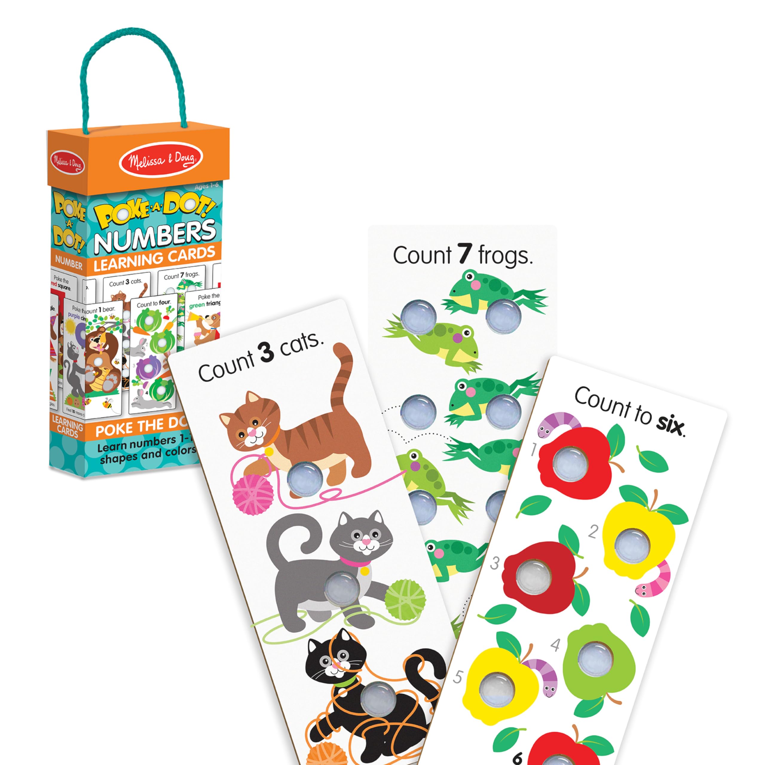 Melissa & Doug Poke-a-Dot! Numbers, Shapes & Colors Jumbo Learning Cards, 13 Double Sided Interactive Flash Cards, Educational Activities for Toddlers & Preschoolers, Ages 1+