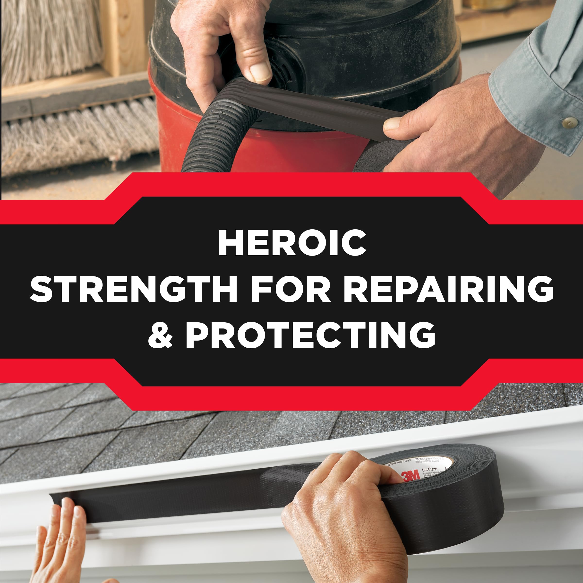 3M Extreme Strength Duct Tape, 1.88 in x 30 yd, Heavy Duty, with Super Tough Woven Material, Great for Bundling Large Loads, Reinforcing and Patching, Suitable for Long Lasting Repairs (2830)