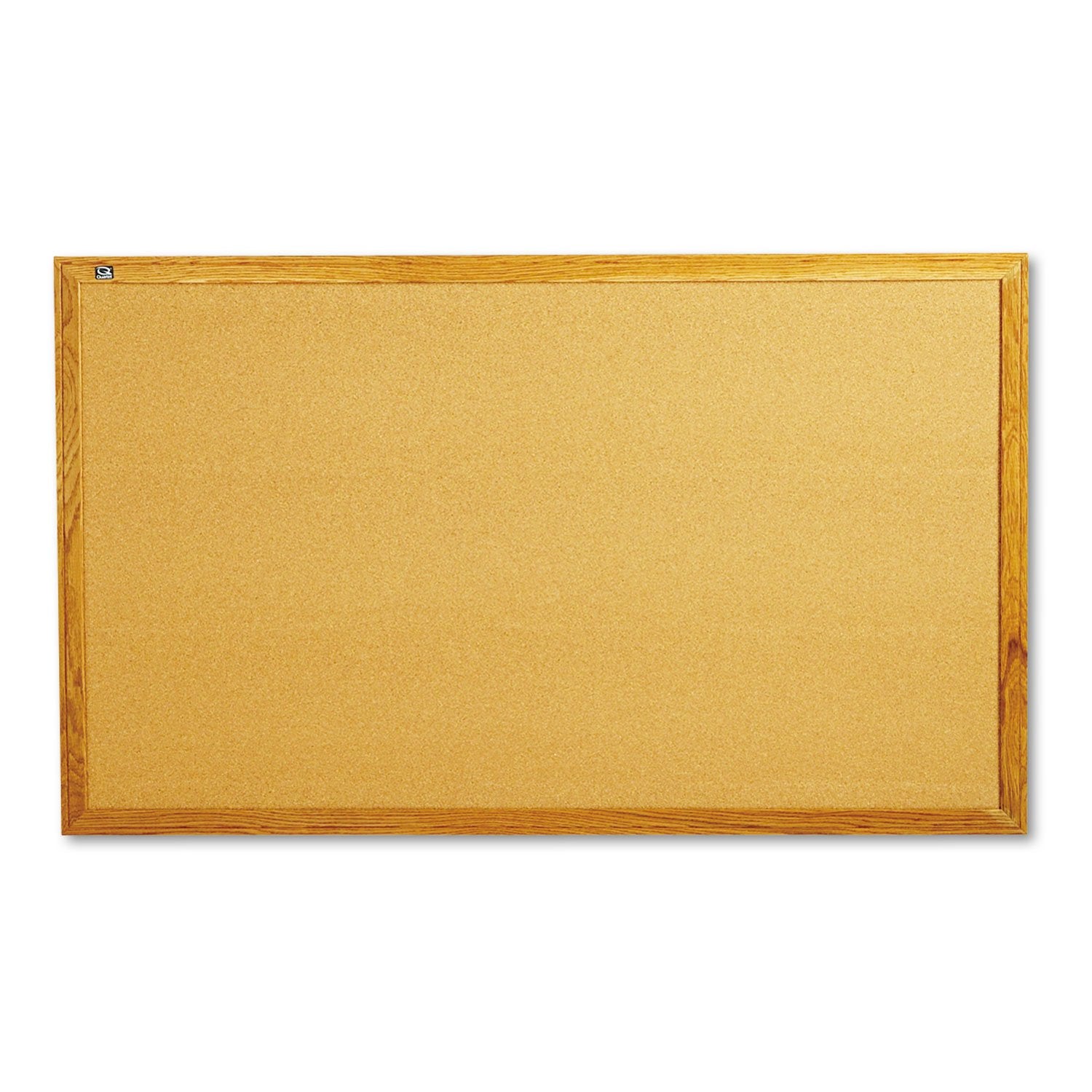 Quartet Cork Bulletin Board 60"W x 36"H Pin Board, Oak Finish Frame (305)