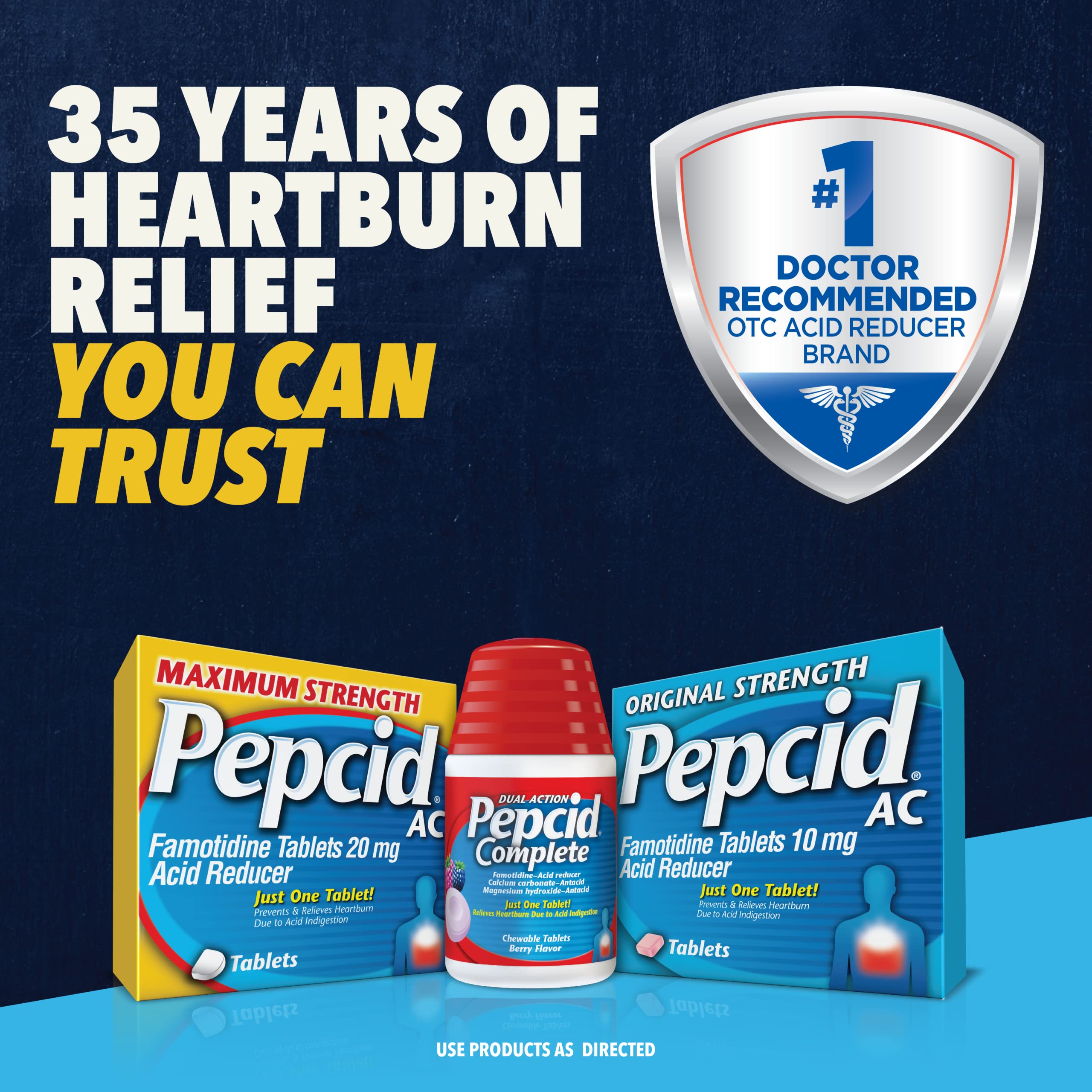 Pepcid AC Maximum Strength Heartburn Relief Tablets, Famotidine 20mg Acid Reducer, Fast-Acting Antacid, Helps Prevent & Relieve Heartburn from Acid Indigestion, Value 75 ct Bottle