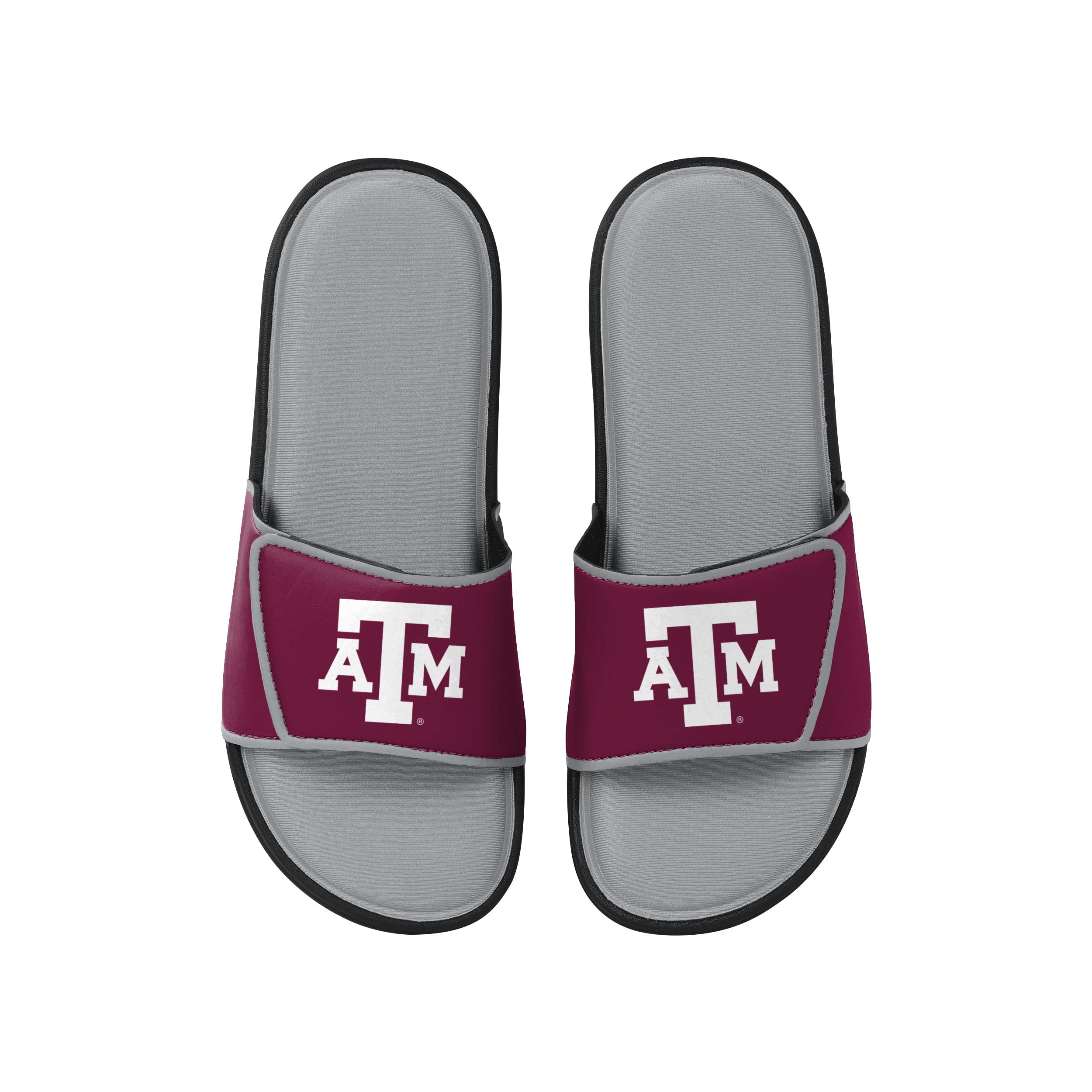 FOCO NCAA Texas A&M Aggies Mens Deluxe Foam Sport Shower Slide Flip Flop SandalsDeluxe Foam Sport Shower Slide Flip Flop Sandals, Team Color, Medium/ Mens Size 9-10