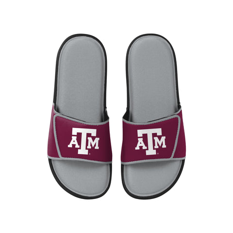 FOCO NCAA Texas A&M Aggies Mens Deluxe Foam Sport Shower Slide Flip Flop SandalsDeluxe Foam Sport Shower Slide Flip Flop Sandals, Team Color, Medium/ Mens Size 9-10