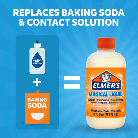 Elmer's Magical Liquid, Slime Activator Solution, Updated Formula for Double Slime Output, Safe, Washable, 8.75 fl oz - Kids Activity, Arts & Crafts, #1 Teacher Brand