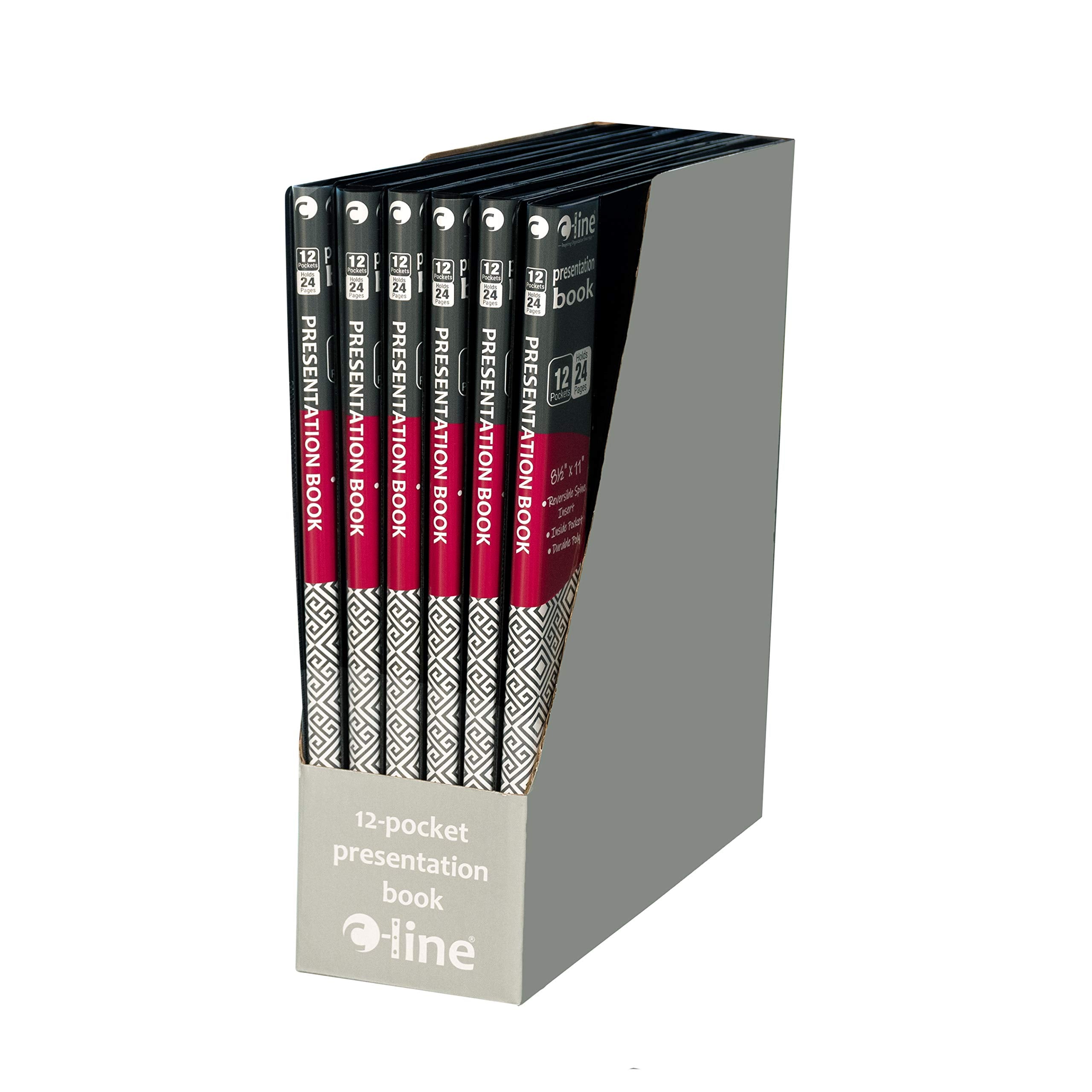 C-Line 12-Pocket Bound Sheet Protector Presentation Book, 24-Page Capacity, For 8.5 x 11-Inch Inserts, Black (33120)