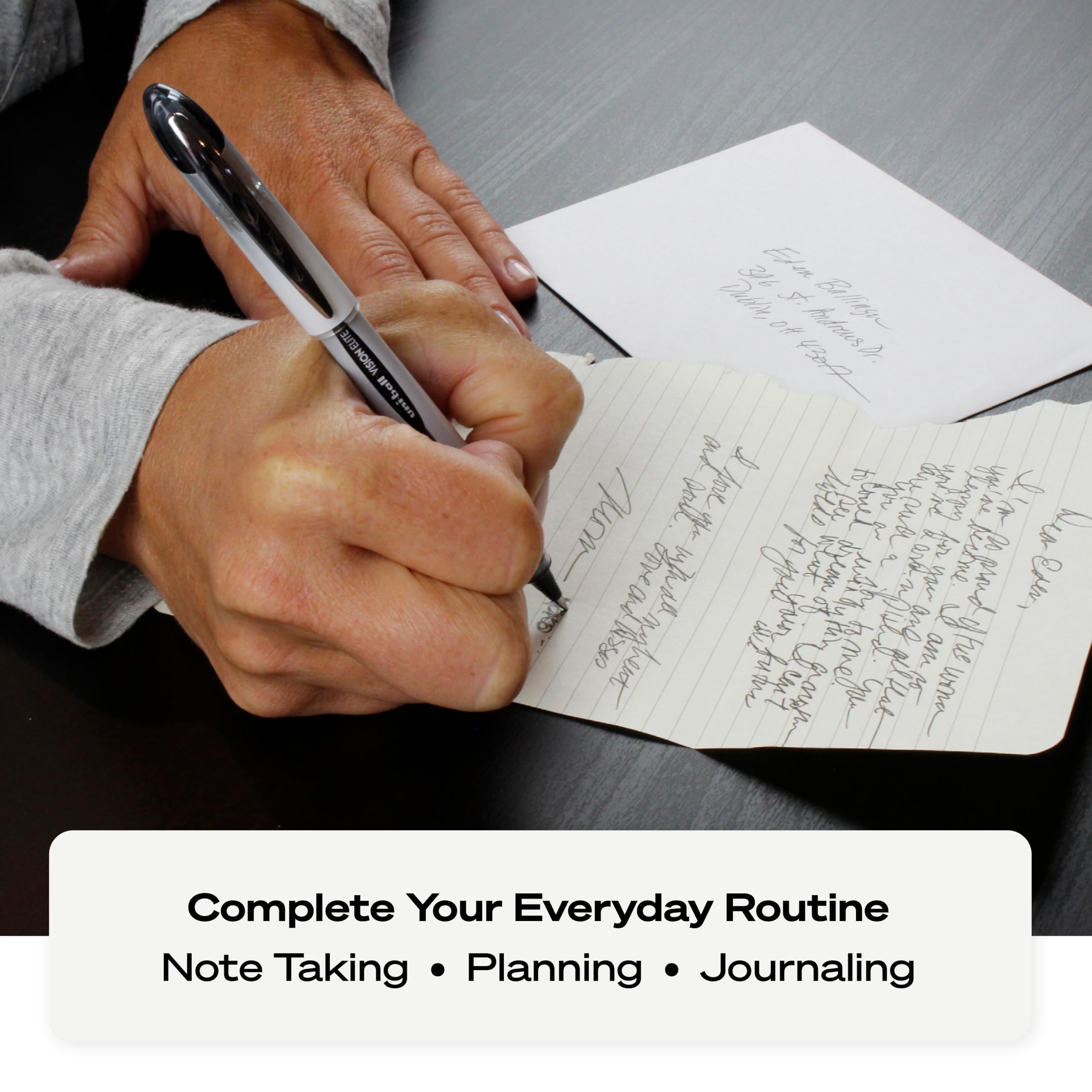 uni-ball® Vision™ Elite™ Liquid Ink Rollerball Pens, Bold Point, 0.8 mm, White Barrels, Assorted Ink Colors, Pack Of 4