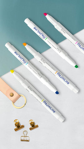 Zebra Pen, Mojini Highlighters, Assorted Neon Colors, Flexible Chisel Tip Ideal for Curved Surfaces and Hard-to-Reach Places, Smear Proof Over Gel & Ballpoint Inks, Made in Japan, 12-Pack (70200)