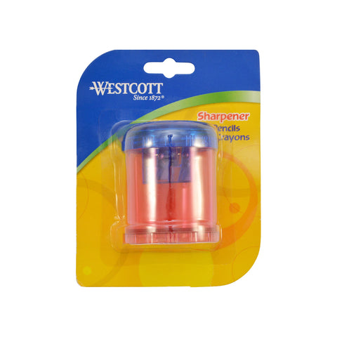 Westcott Plastic Manual Pencil and Crayon Sharpener, Assorted Colors (12202), Single