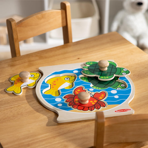 Melissa & Doug Fishbowl Jumbo Knob Wooden Puzzle,Multi