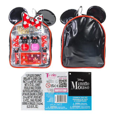 Disney Minnie Mouse Cosmetic Makeup Gift Bag Set Includes Lip Gloss, Nail Polish & Hair Accessories for Kids Girls Ages 3+ by Townley Girl