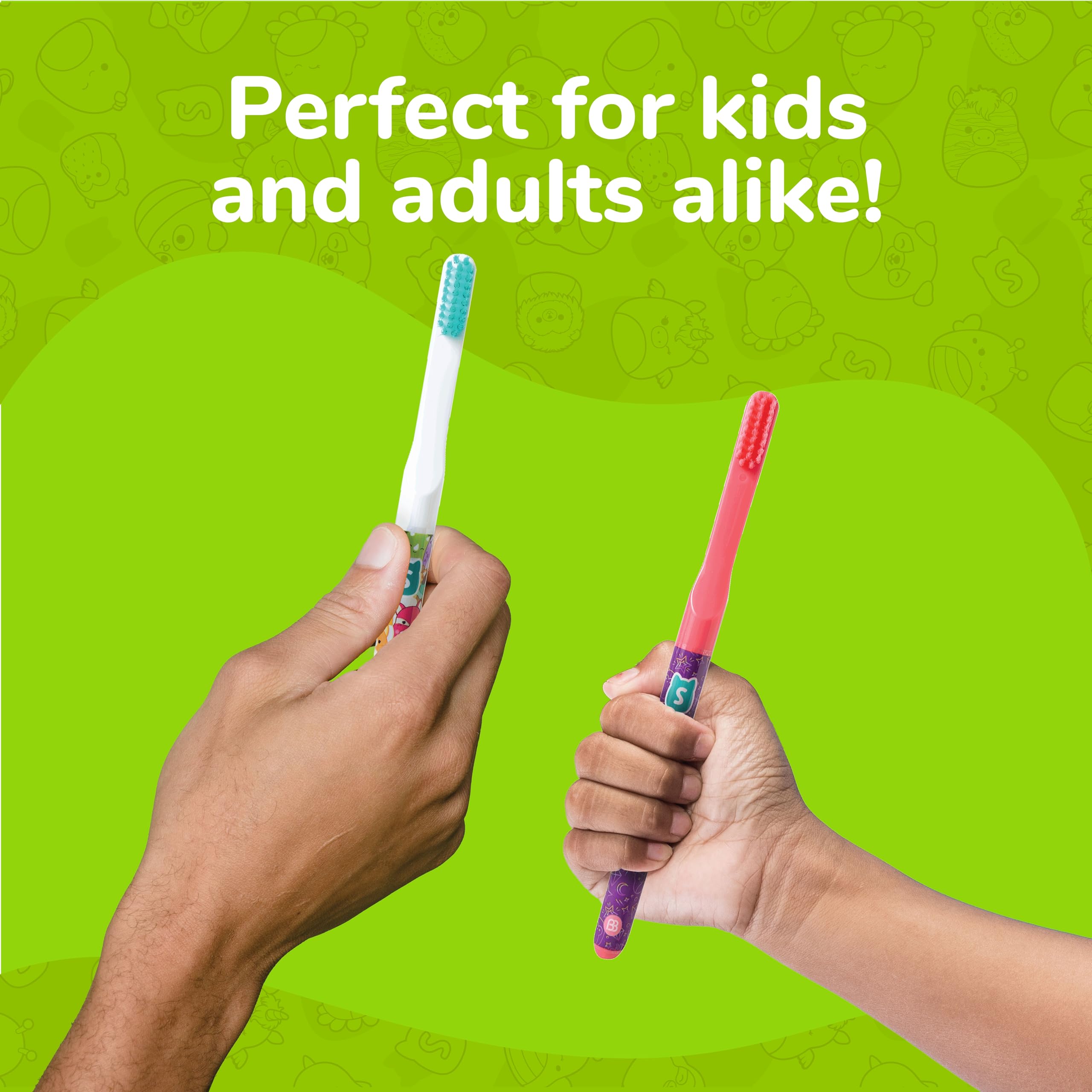 Brush Buddies Squishmallows Assorted Manual Toothbrushes, Soft Toothbrushes, Toothbrushes for Kids and Adults, 2PK