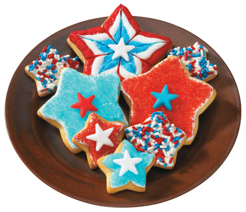 DecoPac Red, White, & Blue Sprinkles | Extra Large 26oz Pack | Cake Sprinkle Mix, Fancy Sprinkles For Cake Decorating, Handheld Container, Candy Sprinkles, Cake Sprinkles - Red, White, & Blue