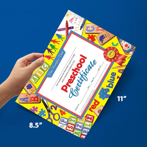Hayes Preschool Certificate, 8.5-inch x 11-inch, Pack of 30 (H-VA605)