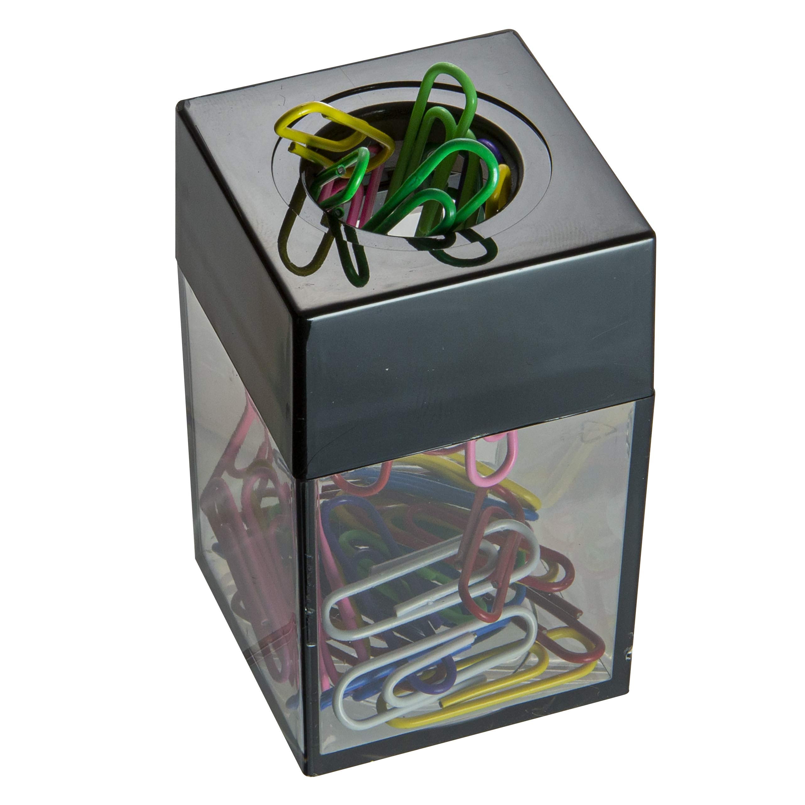 Officemate Magnetic Clip Dispenser, Small, 100 Clip Capacity, Black/Smoke ( 93690)