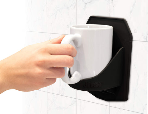 30 Watt JOESKI | Portable Shower Coffee Cup Holder | Holds Coffee or Cocktails | Patented Silicone Drink Holders Grips Any Shiny Bath Surface | Gift for a Beverage Lover