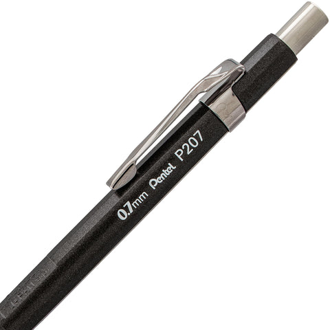 Pentel Sharp Mechanical Pencil, (0.7mm), Metallic Graphite Barrel, Box of 12 (P207MN)
