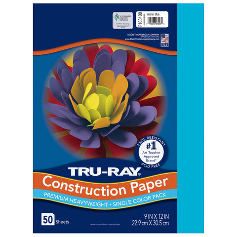 Tru-Ray Construction Paper 9x12" Atomic Blue