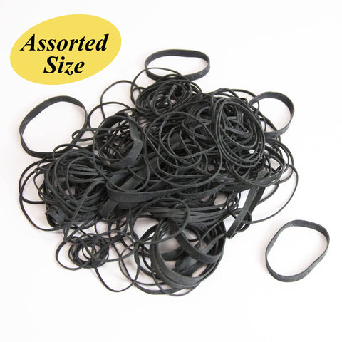 BAZIC Products Black Rubber Bands – Assorted Sizes, Heavy Duty Elastic Bands For Money, Office, School, Home Organization, Crafts, Durable Stretch Rubber Bands, 2 Oz (56.7 g), 1-Pack