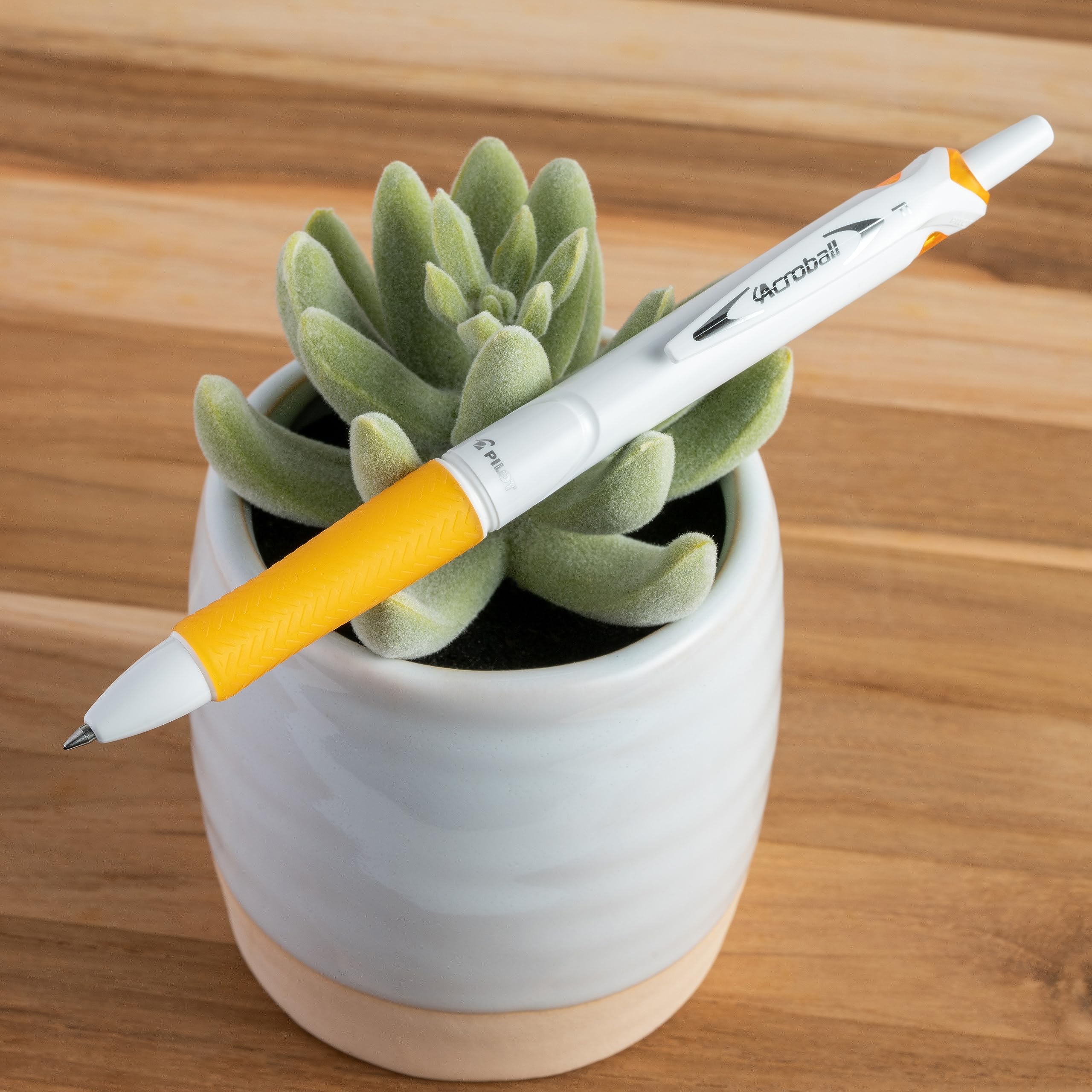 PILOT Acroball PureWhite Advanced Ink Refillable & Retractable Ball Point Pens with Silver Accents, Fine Point, Black Ink